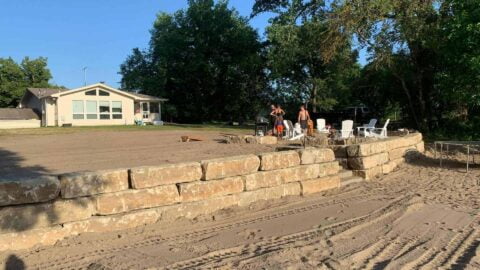 Beach Retaining Wall At West Shores Lake