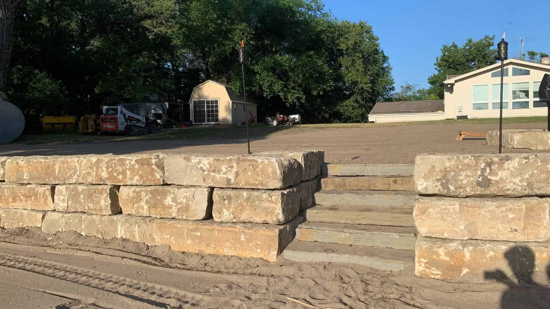 Front Retaining Wall And Steps