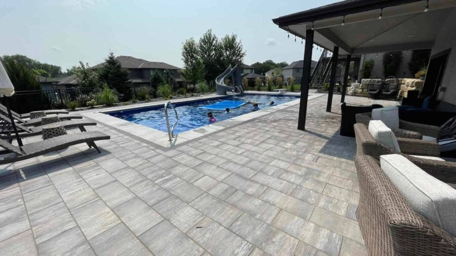 Michalski Full View Of Custom Hardscape Around Pool