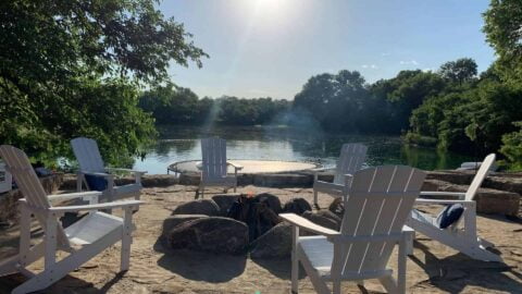 Rock Firepit At West Shores Property